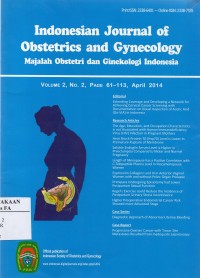 Image of Indonesian Journal of Obstetrics and Gynecology Vol.2 No.2 April 2014