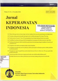 Image of Jurnal Keperawatan Indonesia Vol. 15, No. 3 November 2012