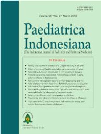 Image of Paediatrica Indonesiana : Vol 64 No 3 (2024)